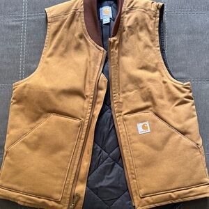 Carhartt Tan Quilted Work Vest - Size Small